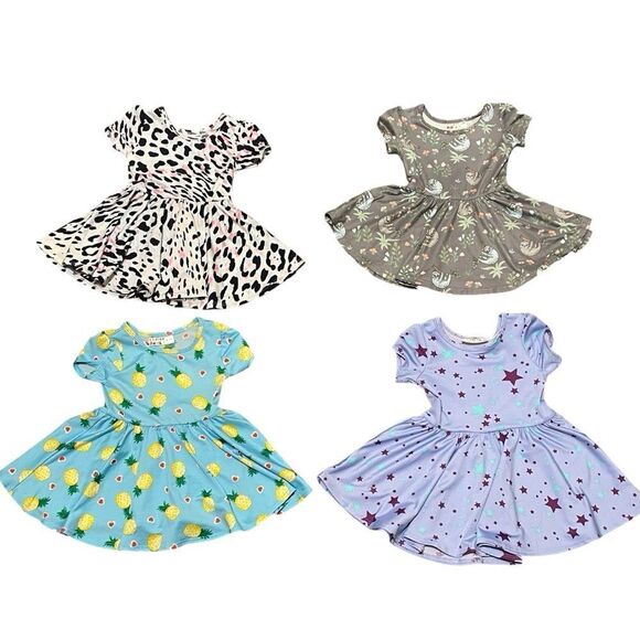Dot Dot Smile 4 Twirl Short Sleeve Dresses Size 6-12 Months - Picture 1 of 12